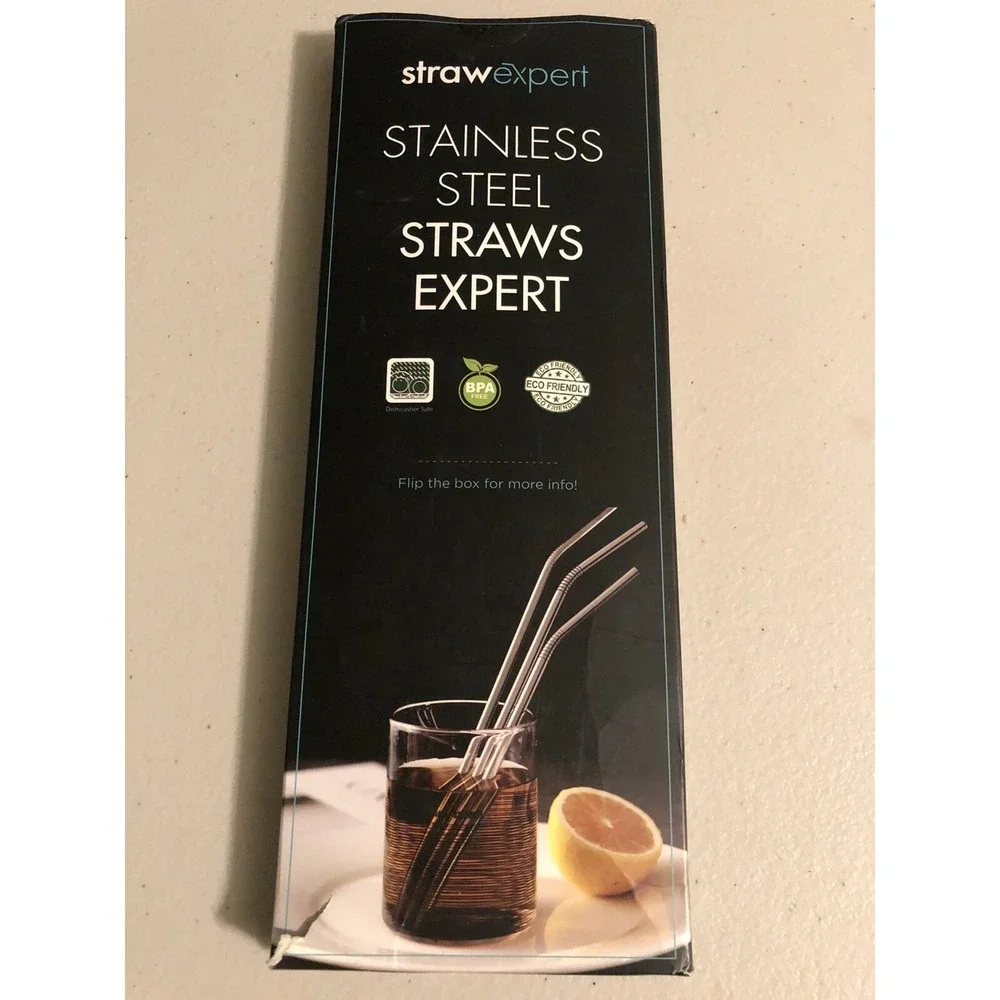 Strawexpert Stainless‎ Steel Straws Expert 16 Pc Reusable Drinking Straws/Tips